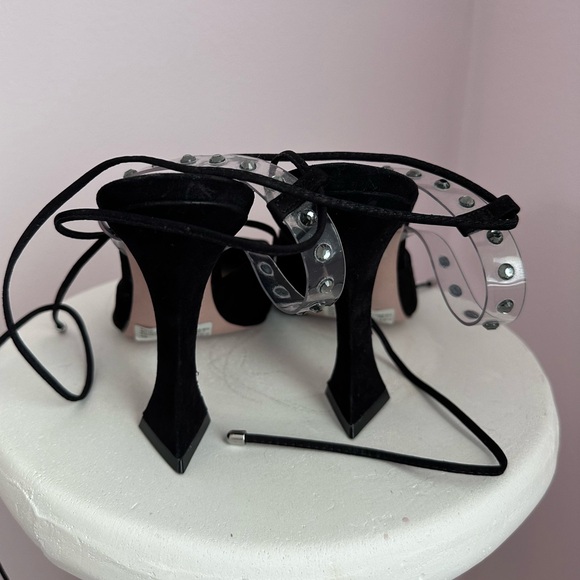 Schutz Mareah Suede Studded Pump Heels Sz 8 B Shoes Blavk Sold Out - Picture 6 of 7